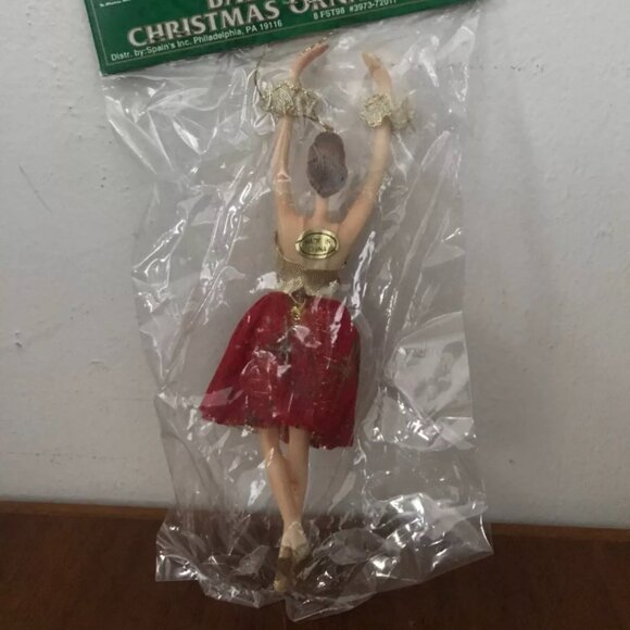 Vintage Spain's Inc. Vinyl Ballerina Christmas Tree Hanging Ornament Red Tutu - Picture 6 of 9